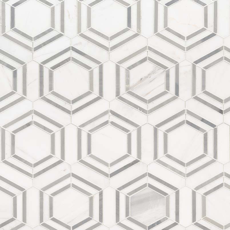 MSI Stone Hexagon Pattern Georama Grigio Hexagon