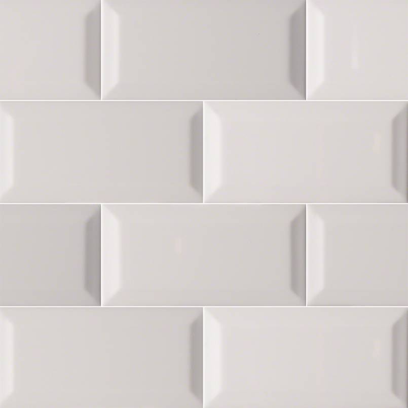 Gray Glossy Subway Tile Beveled