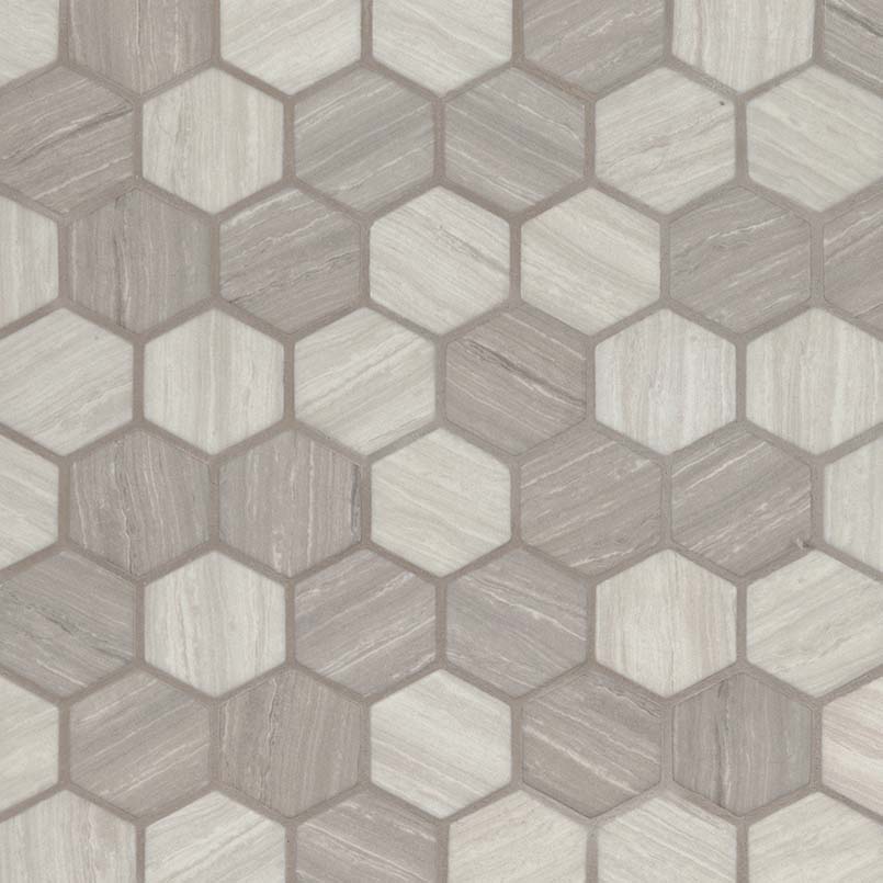 MSI Stone Hexagon Pattern Silva Oak Hexagon