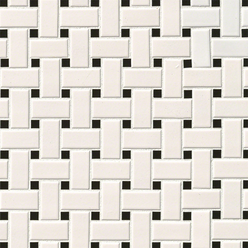 MSI Stone Basketweave Pattern White & Black Matte Basketweave