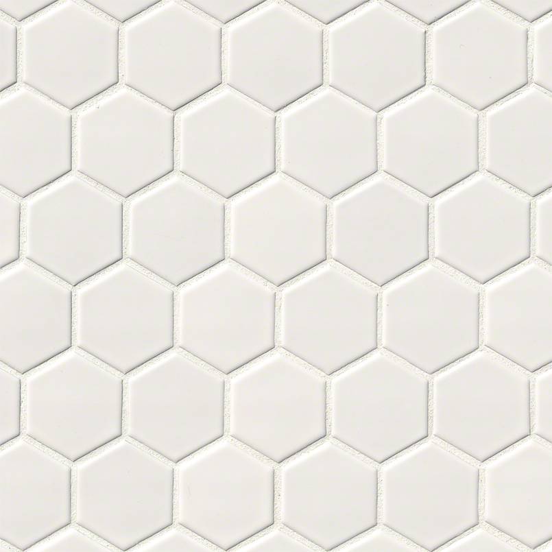 MSI Stone Hexagon Pattern White Glossy Hexagon