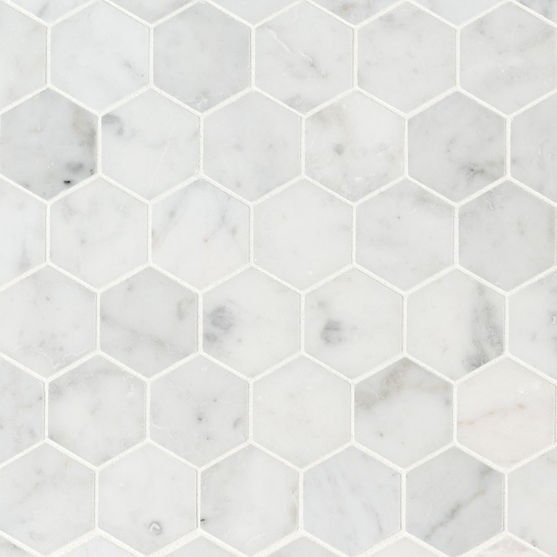 MSI Stone Hexagon Pattern Carrara White Hexagon Honed