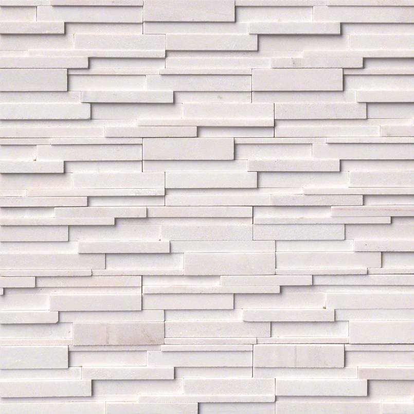 MSI Stone Natural Stone Veneer Rockmount Arctic White 3D Honed Stacked Stone