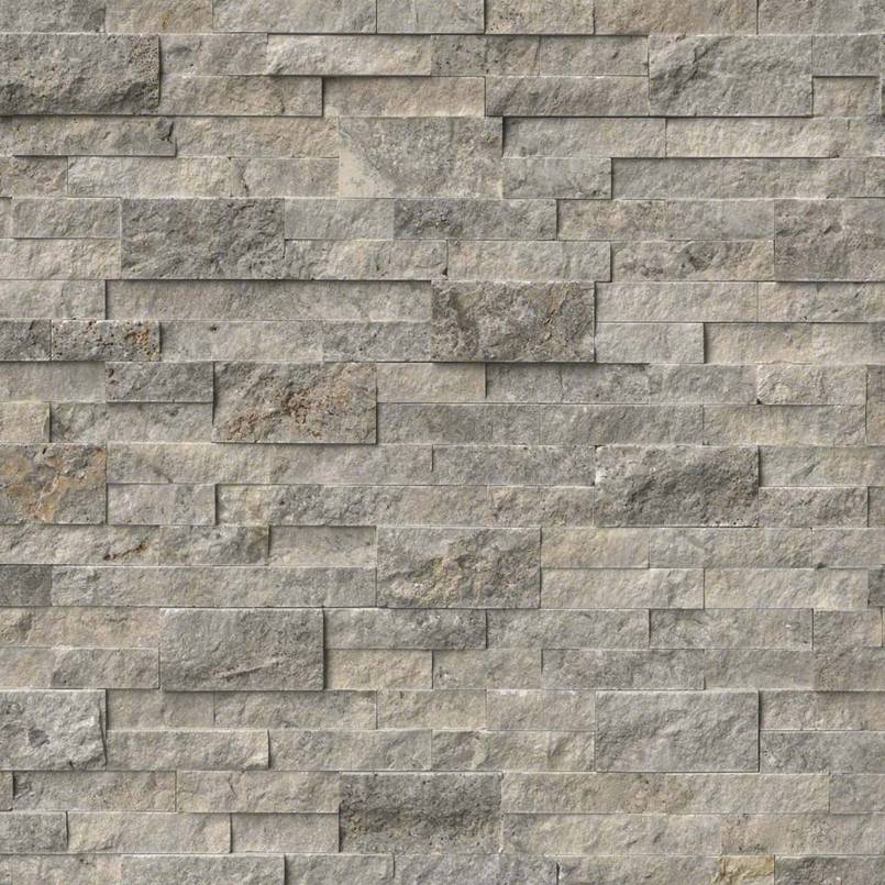 MSI Stone Natural Stone Veneer Rockmount Silver Travertine Stacked Stone