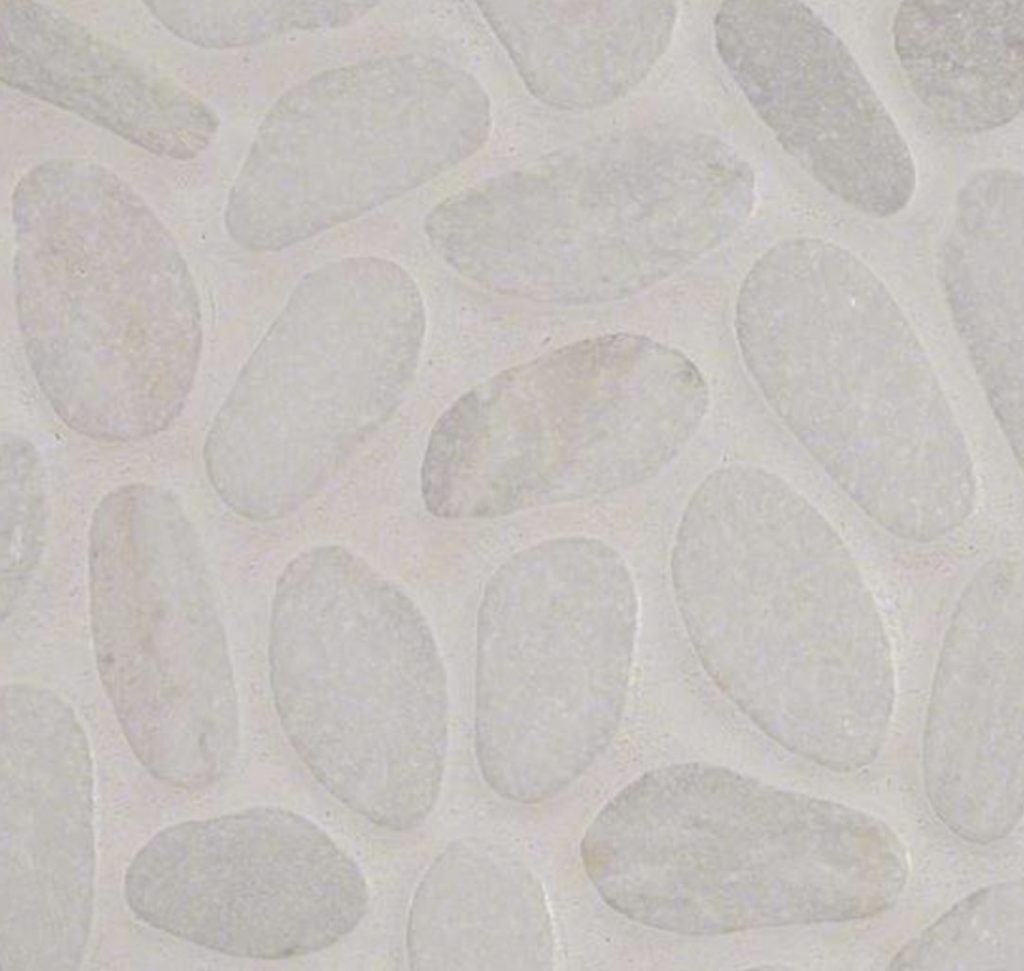 MSI Stone Pebble Pattern White Marble Pebble