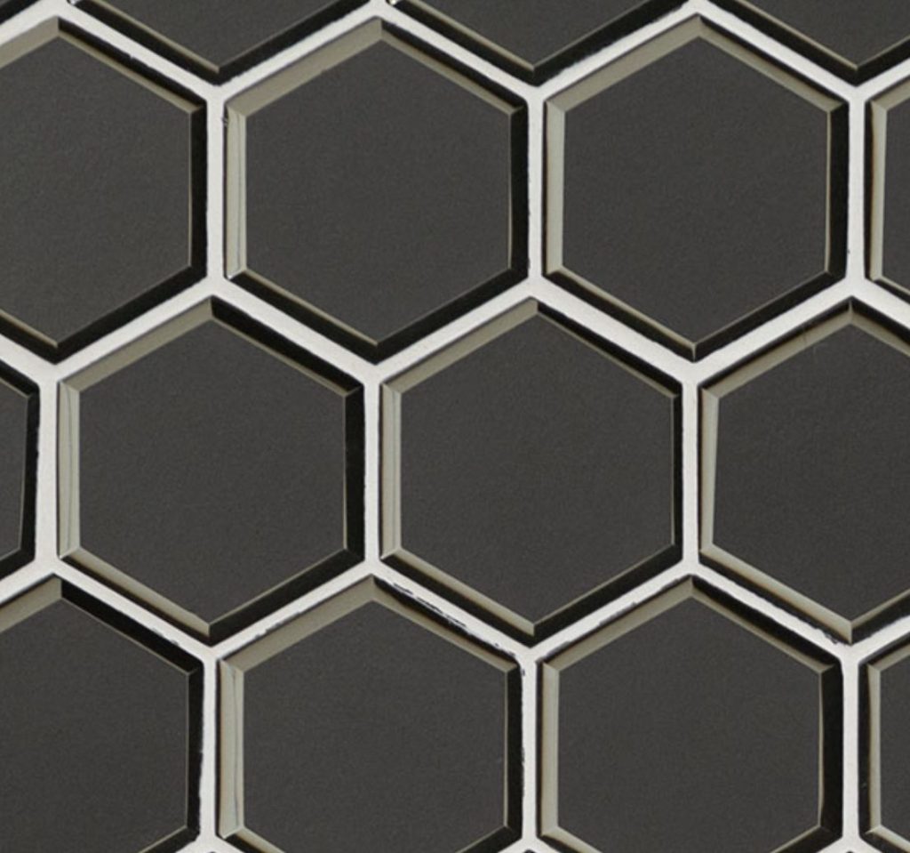 MSI Stone Hexagon Pattern Metallic Gray Beveled Hexagon