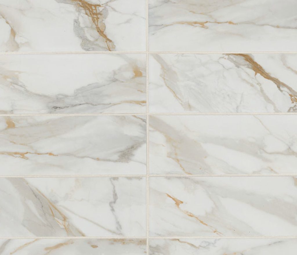 Calacatta Gold Matte Subway Tile 4x12