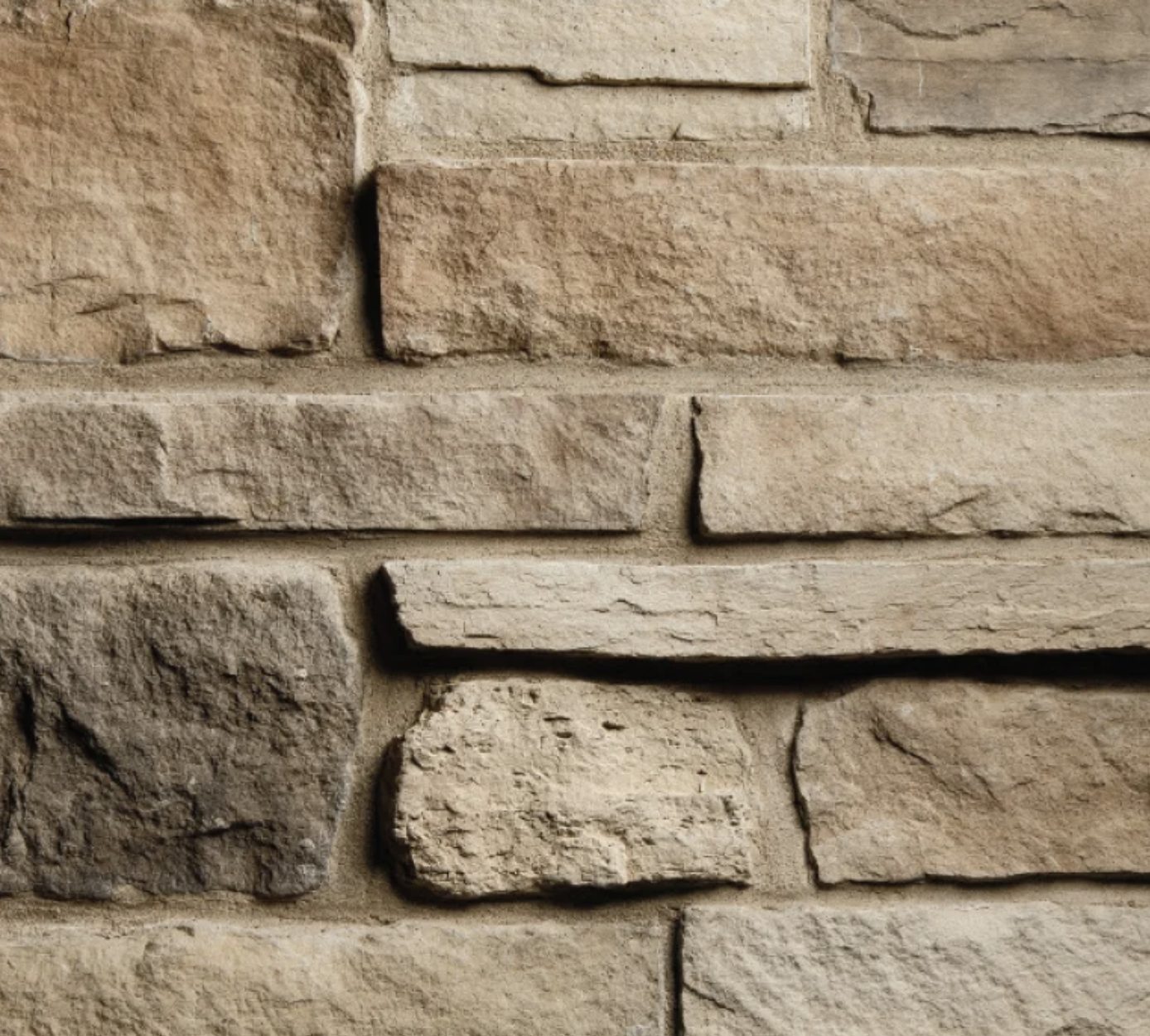 StoneRox Royal Stones Manufactured Stone Veneer Ledge Cobble Stone Walnut